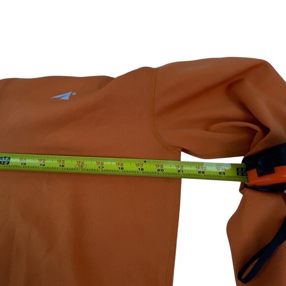 Techwick Orange Half-Zip Long Sleeve Pullover Shirt Sz S Lightweight Activewear - Picture 9 of 9